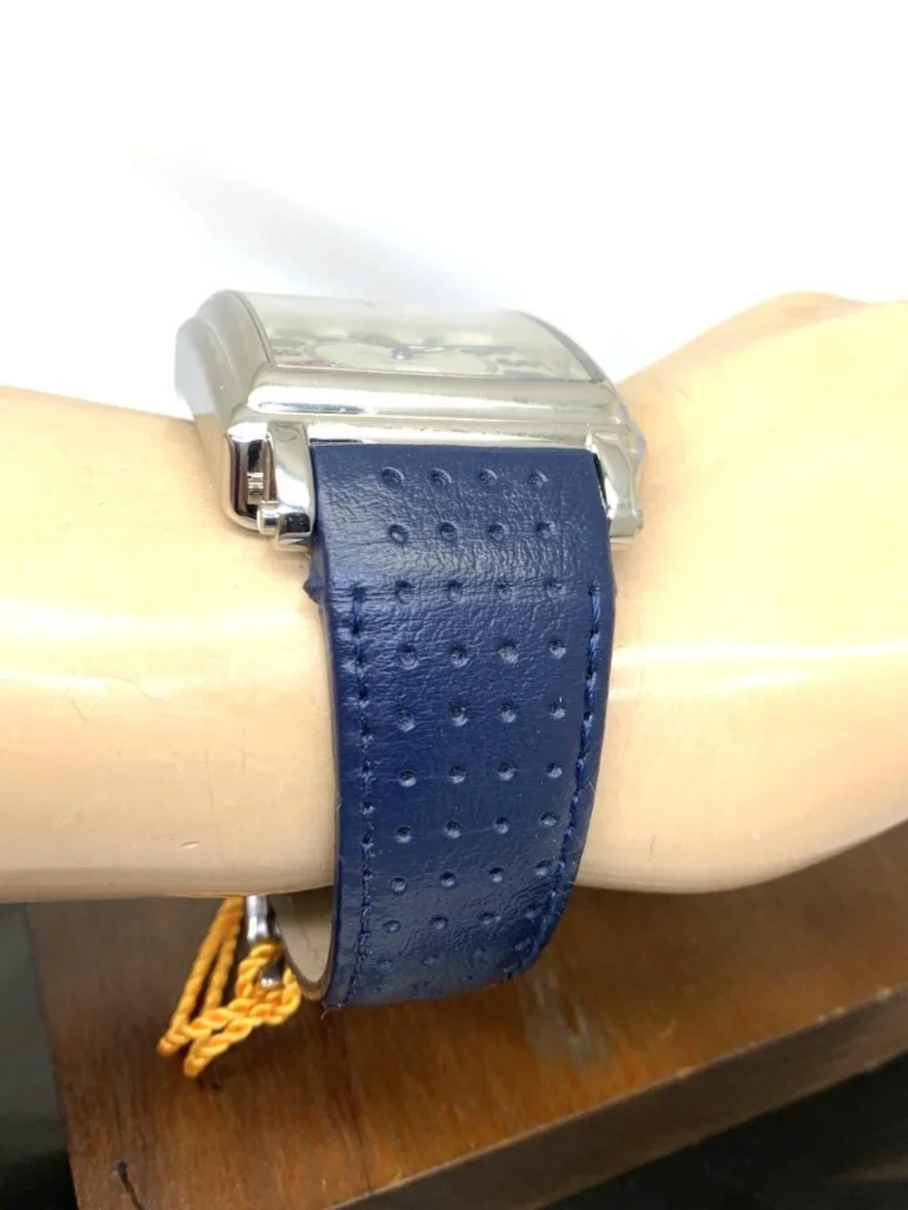 Stuhrling Men's Watch Manchester Ozzie Automatic Silver Blue Leather Band 41mm